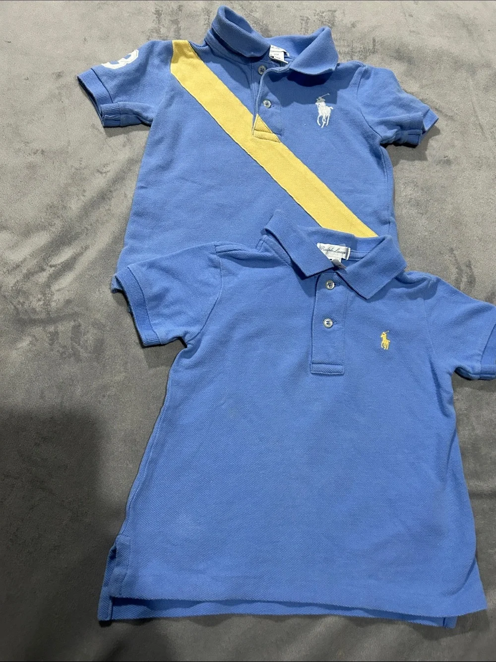 Polo Ralph Lauren Boys' Blue Polo Shirt with Yellow Accent lot of two